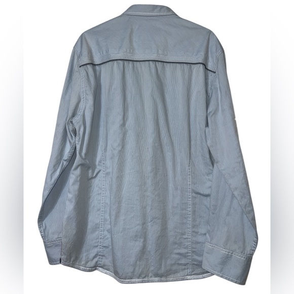 BKE Button-Up Men's Gray/Light Blue, Size XL - Picture 3 of 8